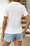 V-neck Short Sleeved Knitted T-shirt