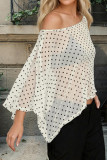 Off Shoulder Polka Dot Irregular T-shirt