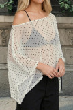 Off Shoulder Polka Dot Irregular T-shirt