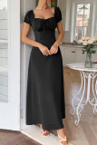 One Shoulder Short Sleeved Waist Cinched Dress