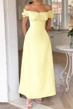 One Shoulder Short Sleeved Waist Cinched Dress