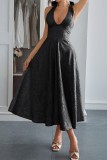 Hanging Neck Waist Cinching Dress