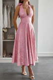 Hanging Neck Waist Cinching Dress