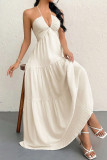 Beach Vacation Backless V-neck Sleeveless Dress