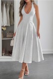 Hanging Neck Waist Cinching Dress