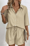Short Sleeved Shirt Shorts Loose Two-piece Set