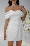 Bow Strapless Waist Cinching Dress Evening Gown