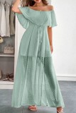 Swiss Dot Waist Cinching Short Sleeved Dress