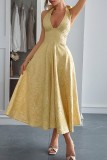 Hanging Neck Waist Cinching Dress