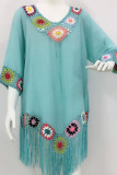 Ethnic Style Tassel Beach Long Sleeve Smock