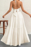 Beach Vacation Backless V-neck Sleeveless Dress