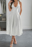 Hanging Neck Waist Cinching Dress