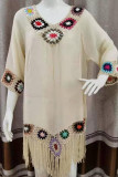 Ethnic Style Tassel Beach Long Sleeve Smock