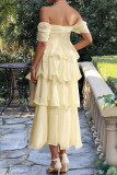 Bubble Short Sleeve Ruffled Cake Dress