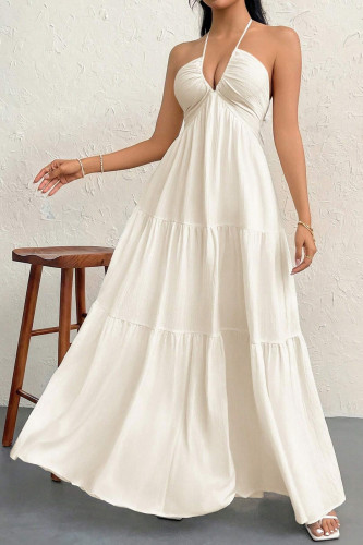 Beach Vacation Backless V-neck Sleeveless Dress