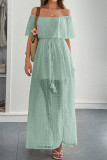 Swiss Dot Waist Cinching Short Sleeved Dress