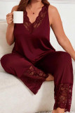 Large Size Lace T-shirt Pants Two-piece Set
