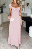 One Shoulder Short Sleeved Waist Cinched Dress