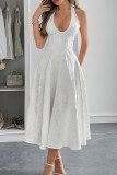 Hanging Neck Waist Cinching Dress
