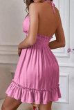 V-neck Camisole Waist Cinched Sleeveless Dress