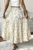 Printed High Elastic Waist Skirt