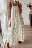 Square Collar Printed Sleeveless Dress