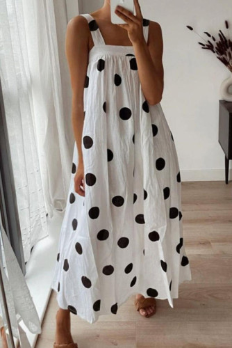 Square Collar Printed Sleeveless Dress