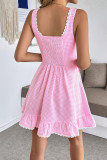 Floral V-neck Waist-accented Sleeveless Dress