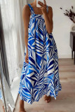 Square Collar Printed Sleeveless Dress