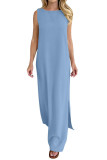 Solid Color Sleeveless Split Vest Dress