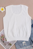 Solid Color Square Neck Sleeveless Knitted Vest