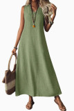 Sleeveless V-neck Back Zipper Dress
