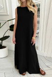 Solid Color Sleeveless Split Vest Dress
