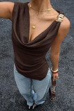 Stacked Collar Vest Metal Sleeveless Shirt