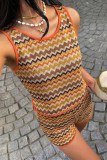 Ethnic Style Retro Knitted Vest Shorts 2-piece Set