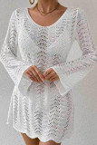 Hollow Knit Sunscreen Bikini Cover Up Dress
