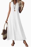 Sleeveless V-neck Back Zipper Dress