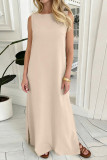 Solid Color Sleeveless Split Vest Dress