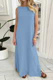 Solid Color Sleeveless Split Vest Dress