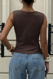 Stacked Collar Vest Metal Sleeveless Shirt