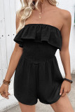Sleeveless Strapless Ruffled Waist Cinched Jumpsuit
