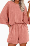 Round Neck Short Sleeved T-shirt Shorts 2-piece Set