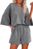 Round Neck Short Sleeved T-shirt Shorts 2-piece Set