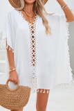 Tassel Hollowed Out Bikini Beach Dress