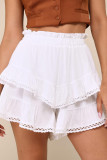 High Elastic Waist Pleated Layered Cake Shorts