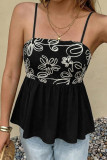 Embroidered Sleeveless Waist Cinching Vest