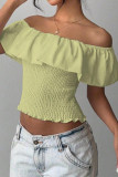 Ruffled One Shoulder Waist Cinching Shirt
