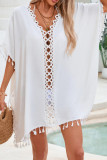 Tassel Hollowed Out Bikini Beach Dress