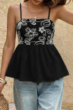 Embroidered Sleeveless Waist Cinching Vest