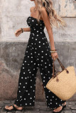 Polka Dot High-waisted Wide-leg Jumpsuit